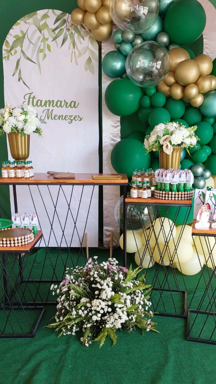 festa tema enfermagem verde e branco