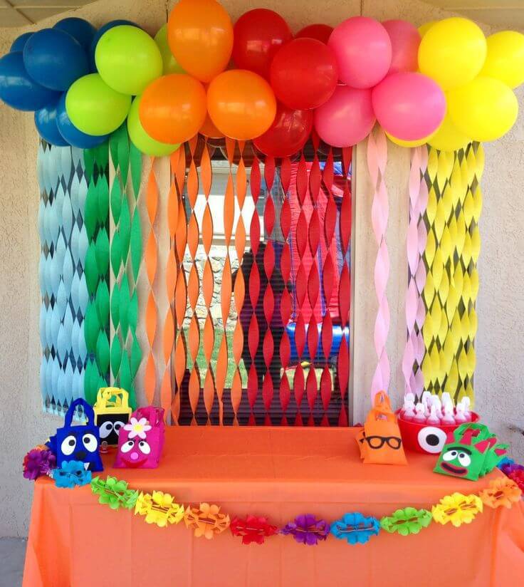 decoração festa infantil colorida simples