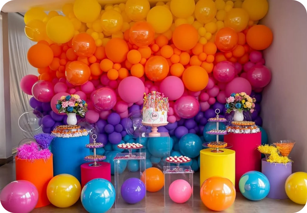 decoração festa infantil colorida simples