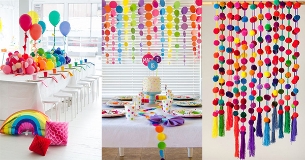 decoração festa infantil colorida simples