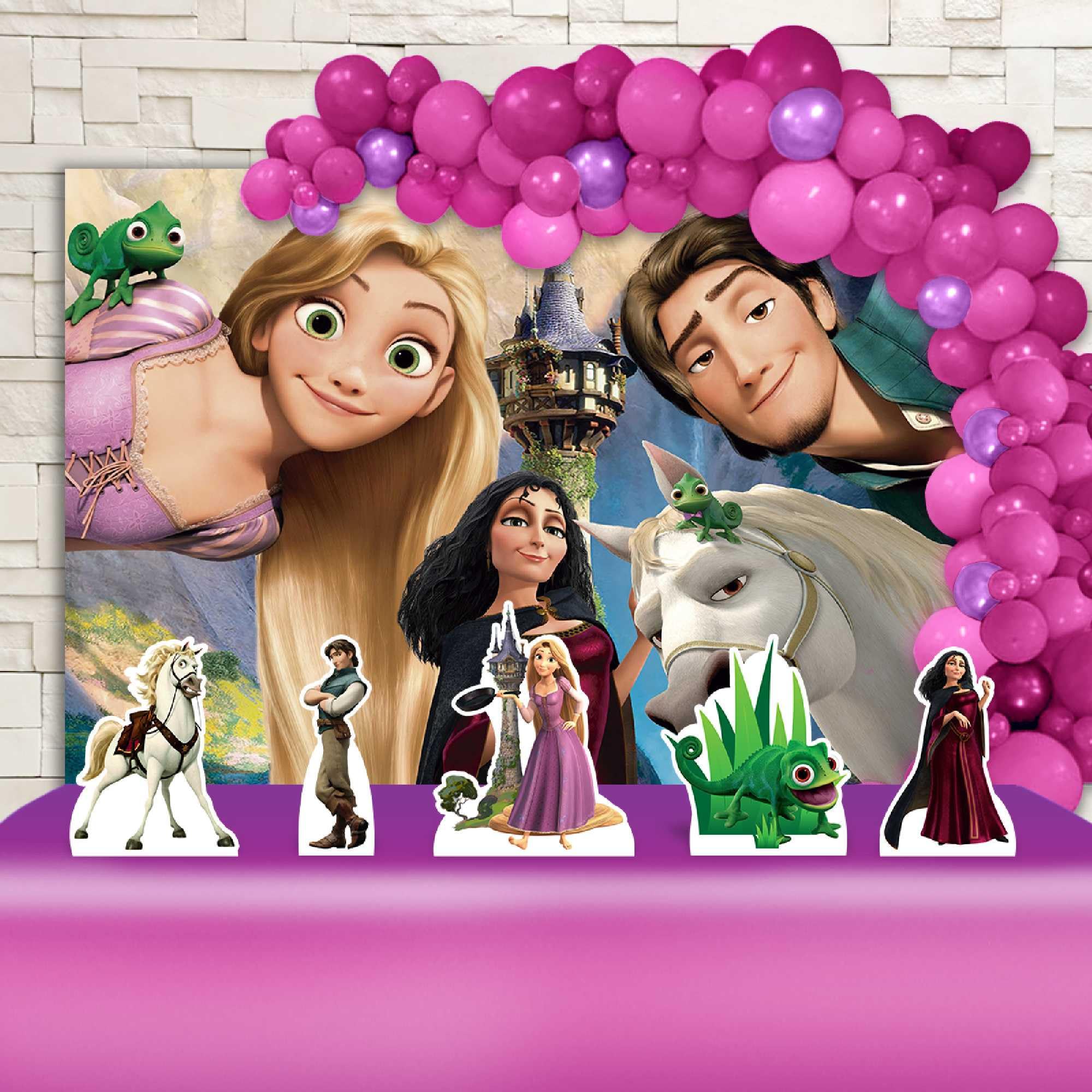 decoração mesa principal rapunzel