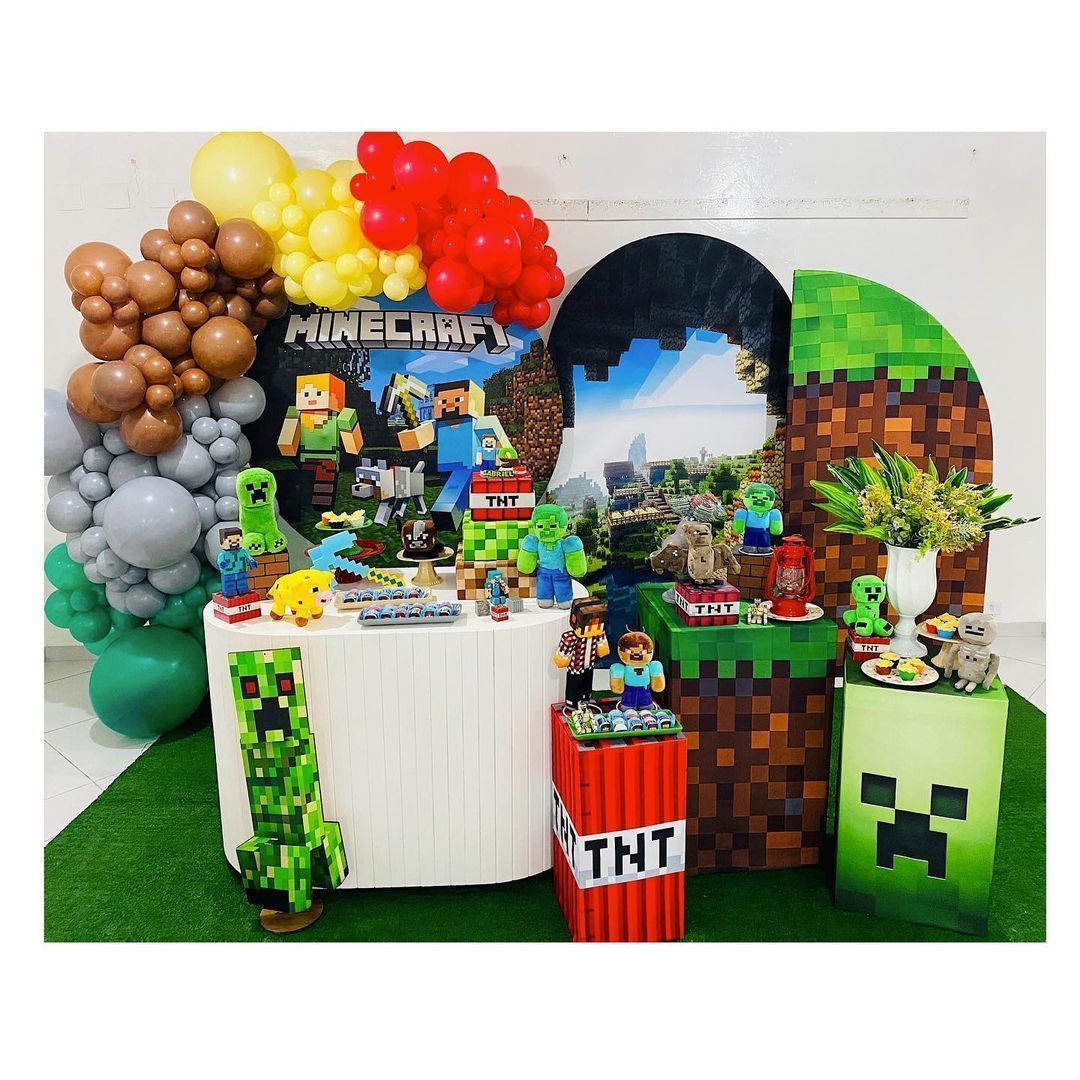 decoração festa infantil minecraft