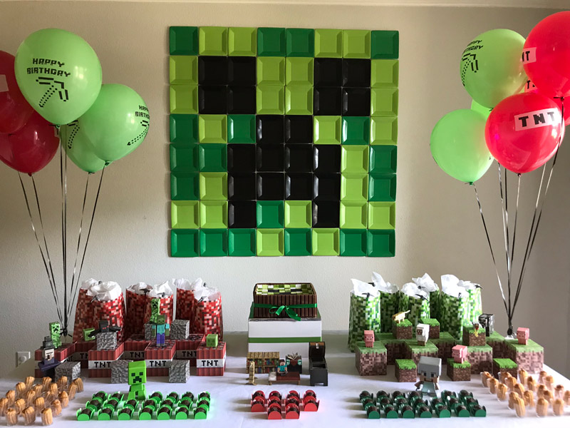 decoração festa infantil minecraft