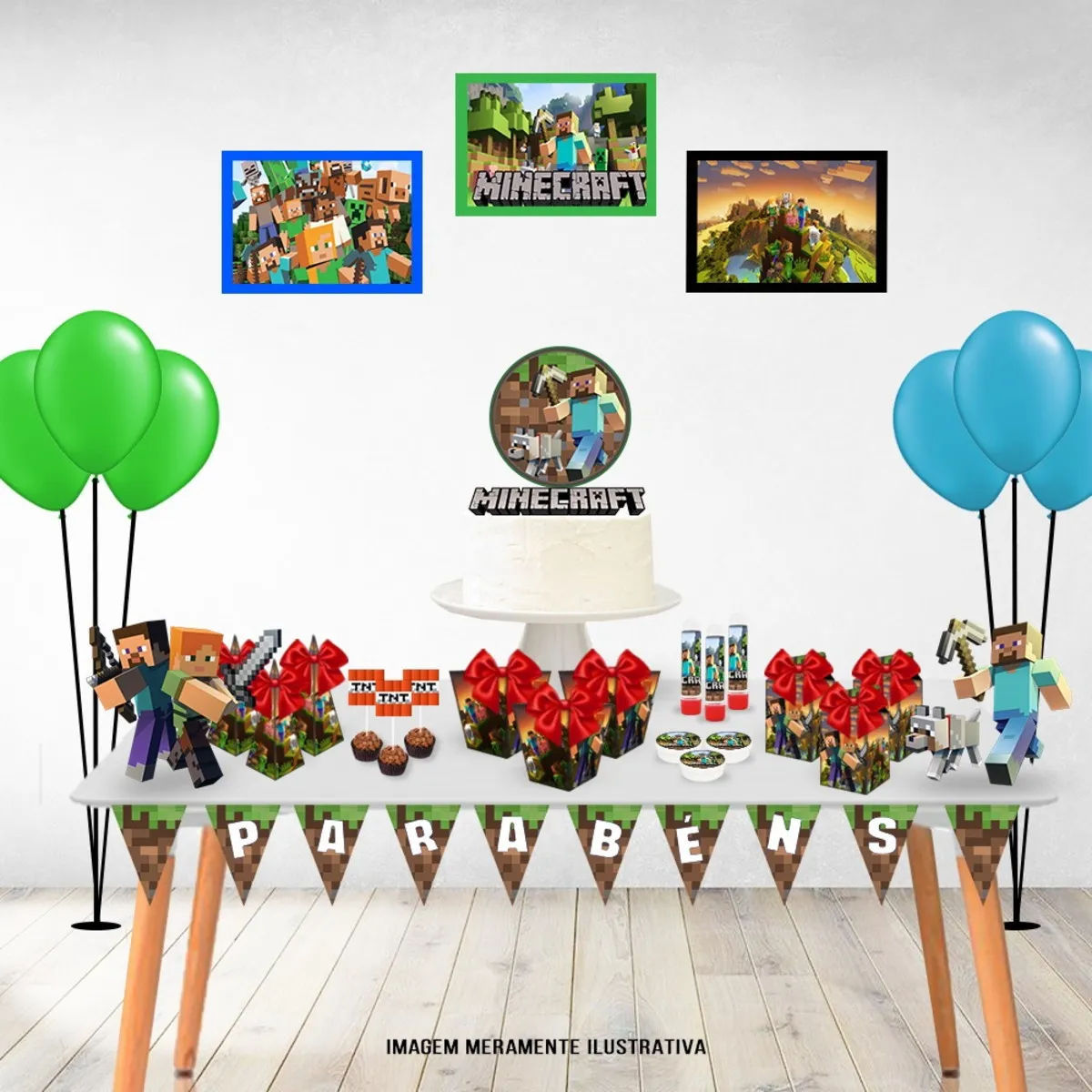 bolo festa minecraft