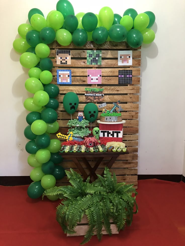 balões festa minecraft