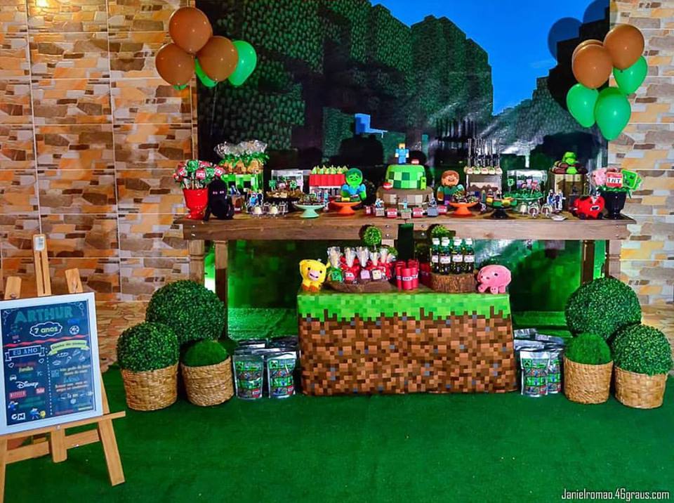festa minecraft menino