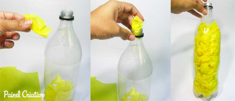 tutorial decoração festa junina garrafa pet