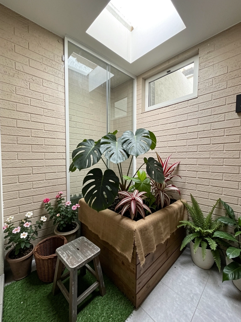 Infográfico com ícones de planta, gota de ar puro e gráfico de valorização imobiliária.