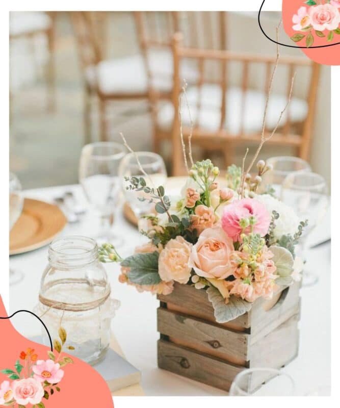 como fazer centro de mesa com flores do jardim