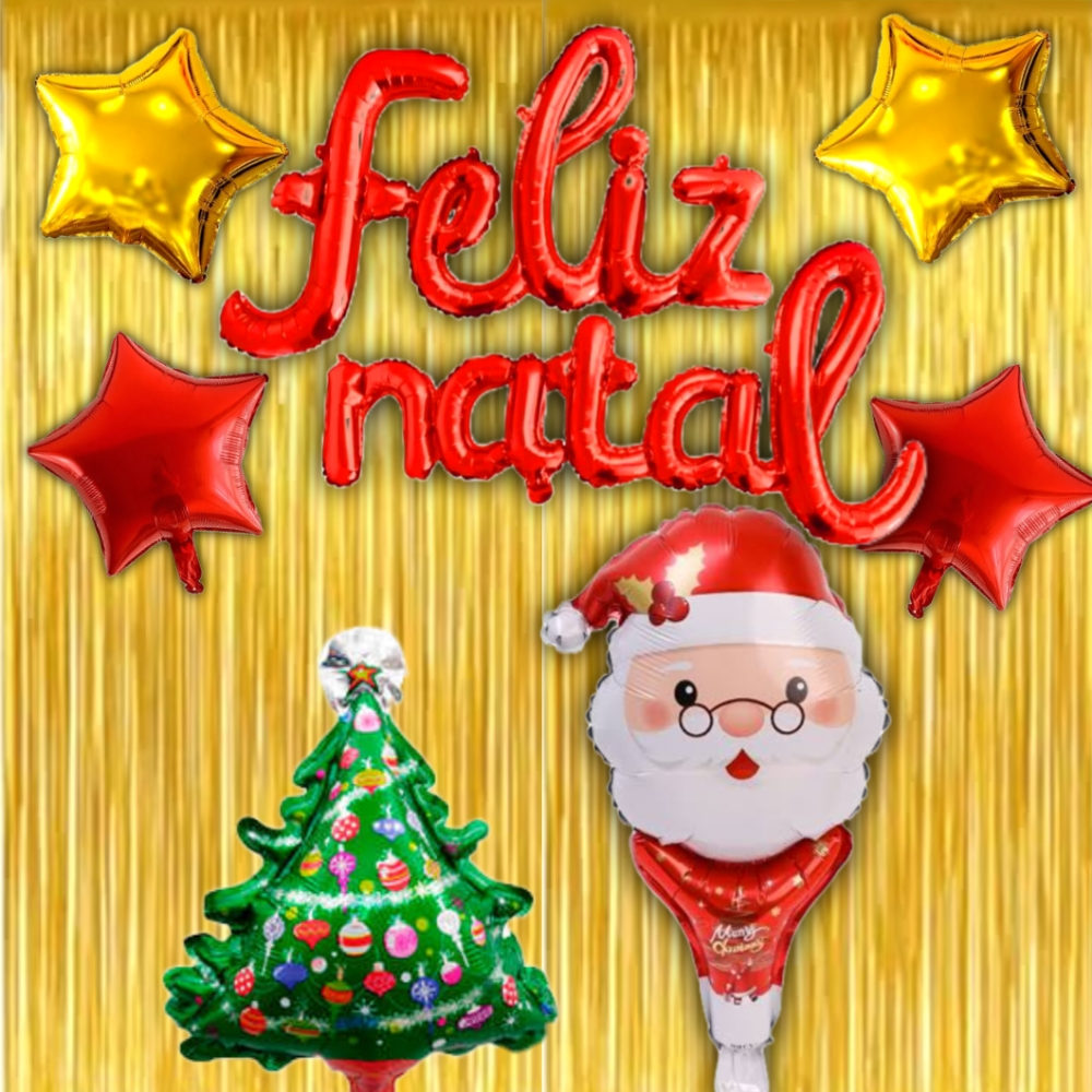 decoração natalina com bexigas