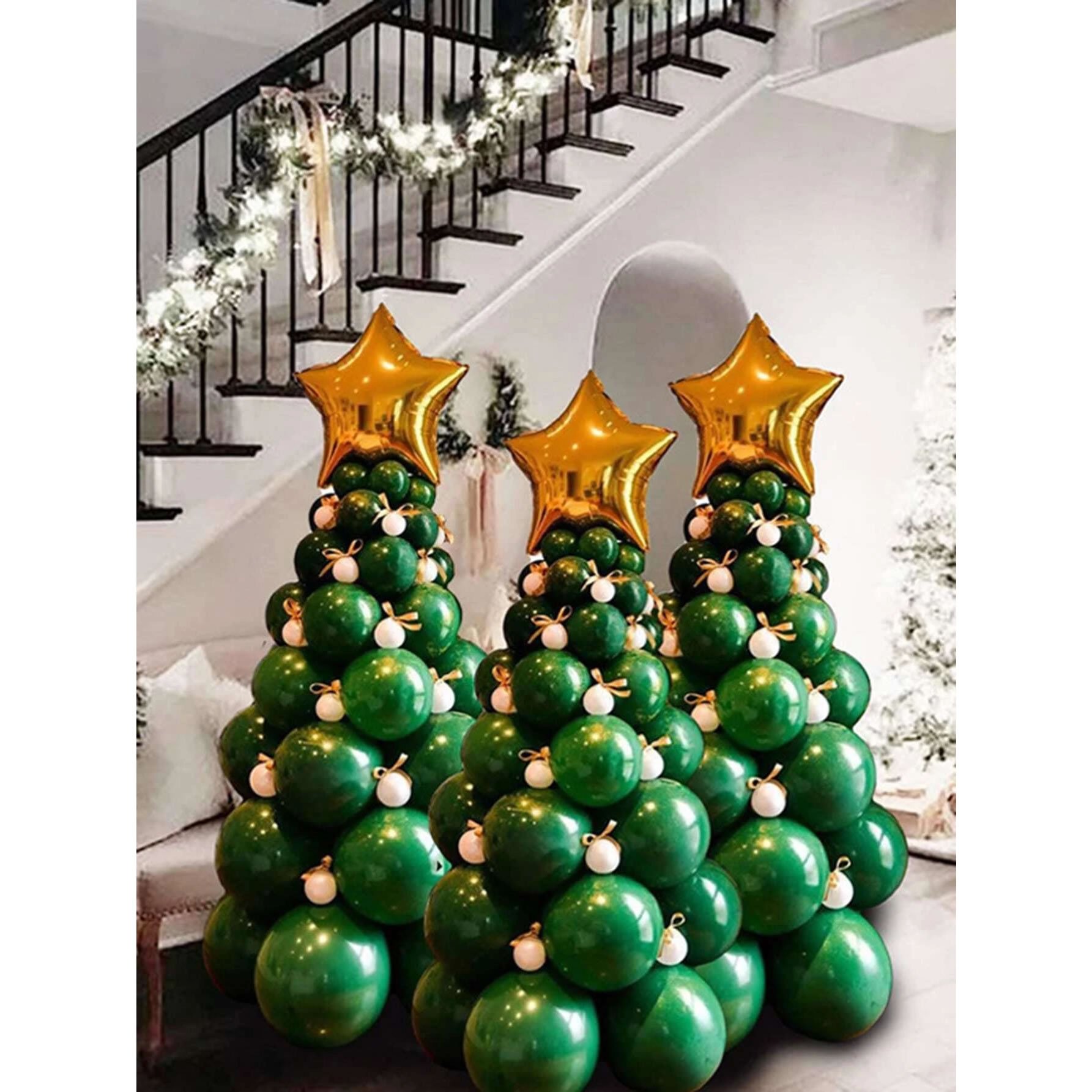 decoração de mesa natal com balões