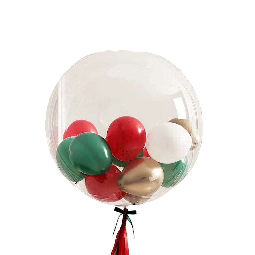 balões vermelhos e verdes para natal