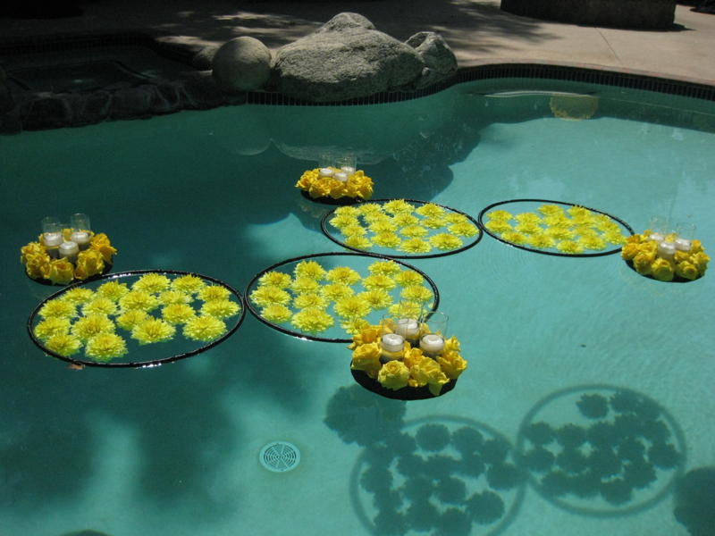 decoração moderna piscina casamento