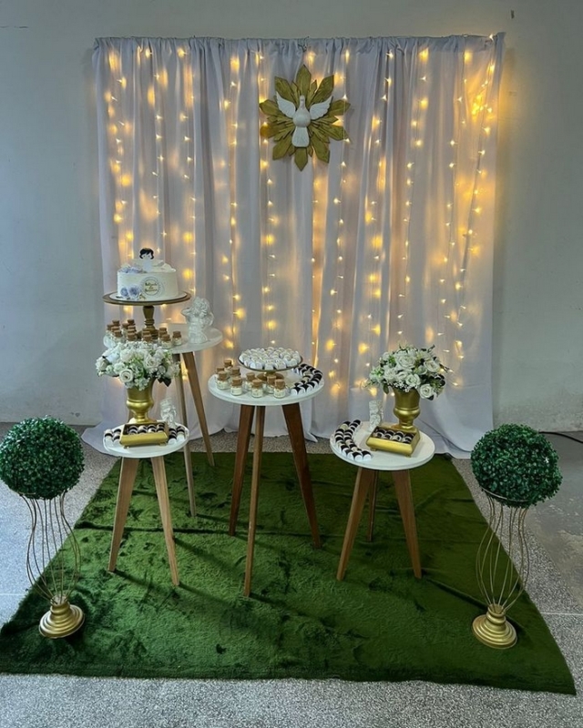 decoração primeira eucaristia menino simples