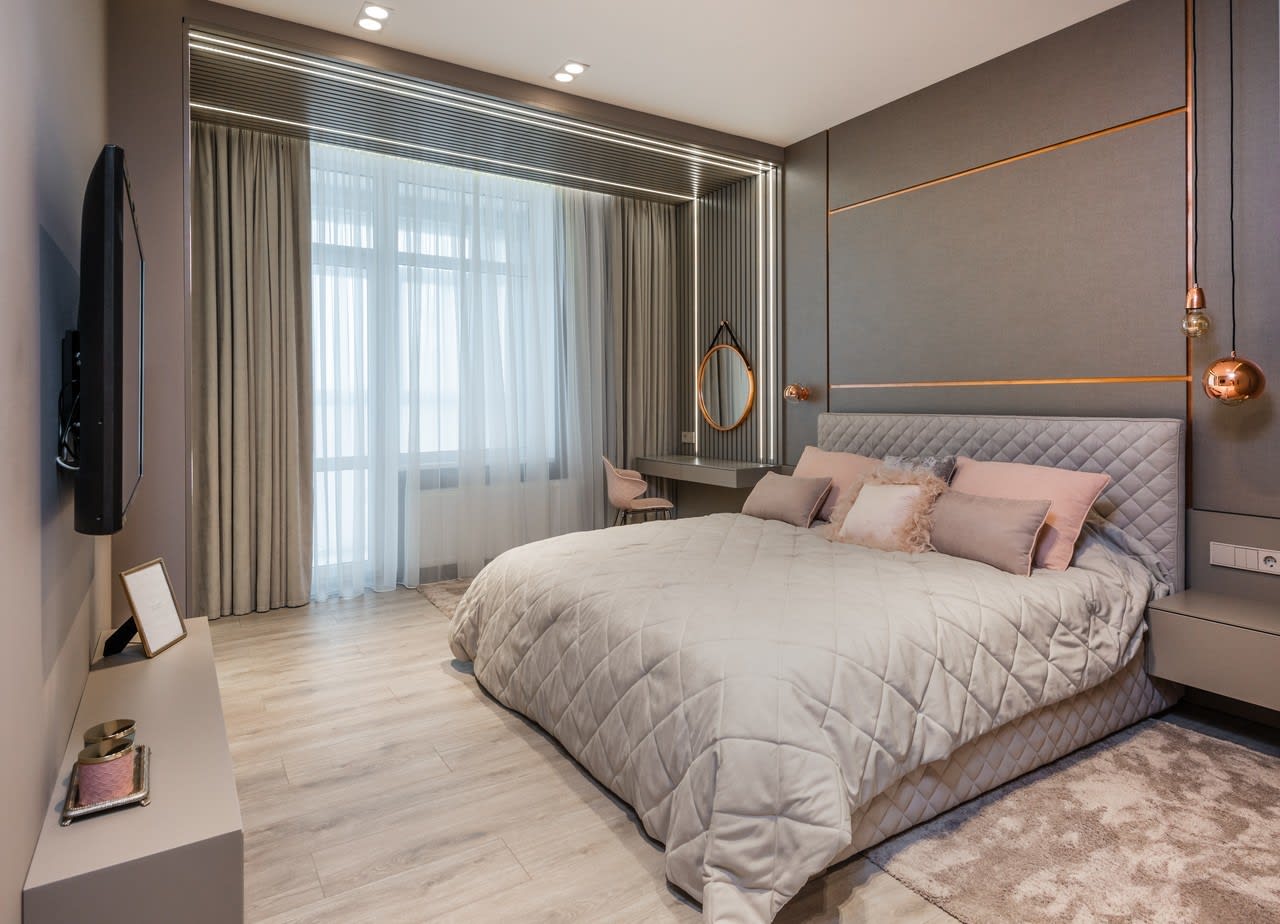 quarto de apartamento pequeno moderno