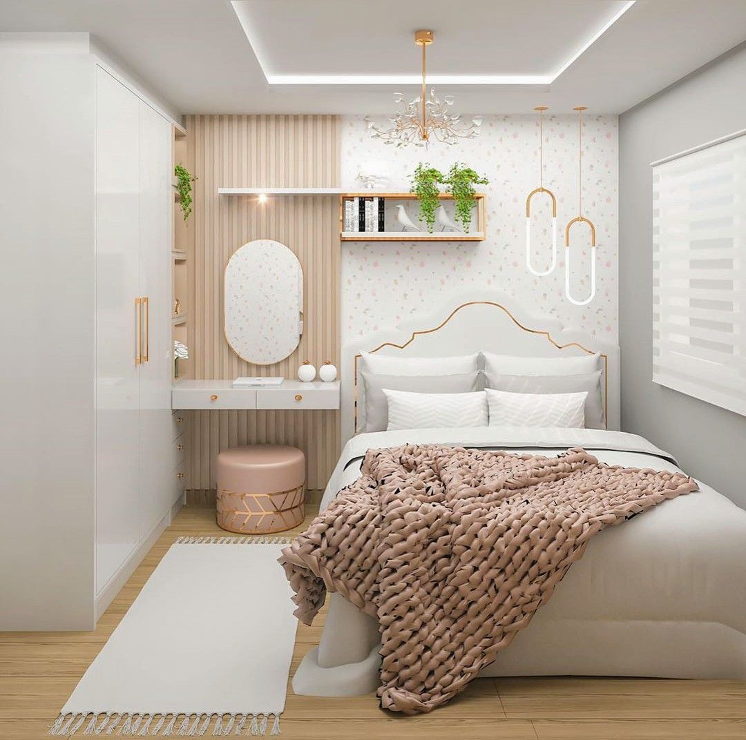 ideias quarto pequeno com home office