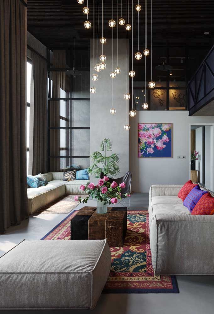 como decorar ambiente pé direito alto