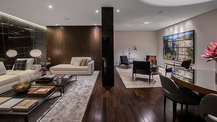 como clarear sala com piso escuro