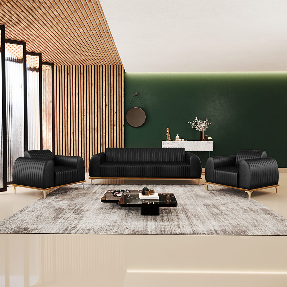 como combinar poltronas com sofá preto