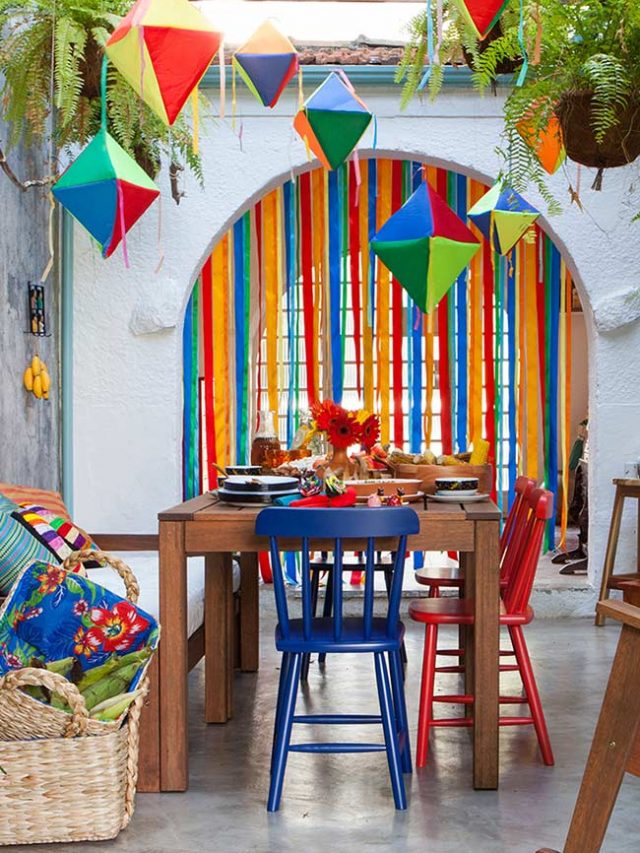como decorar teto festa junina simples