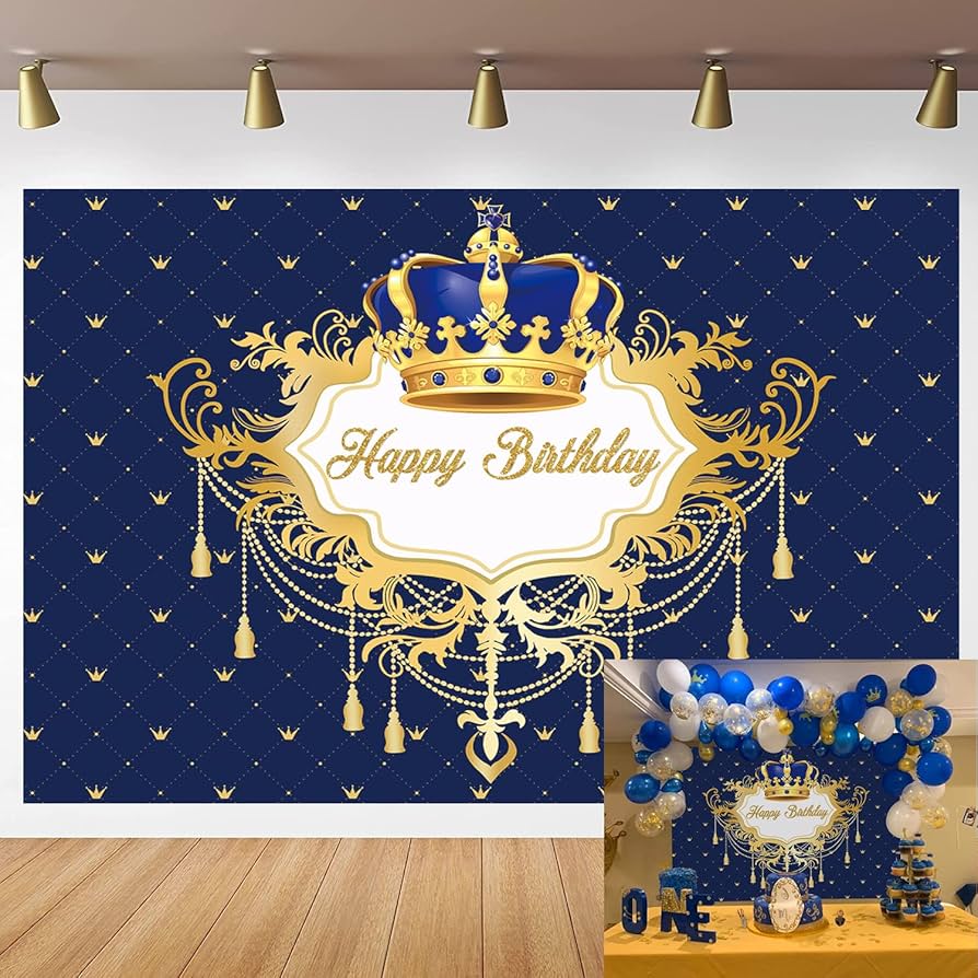 príncipe azul e dourado festa infantil