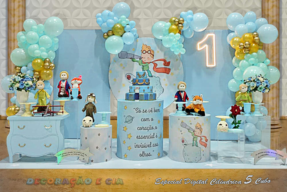 príncipe azul e dourado festa infantil