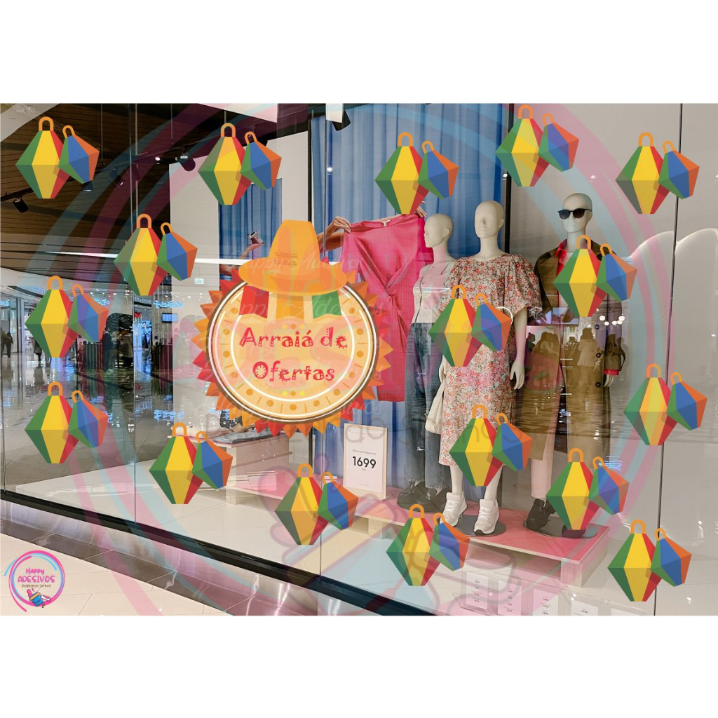 decoração vitrine São João
