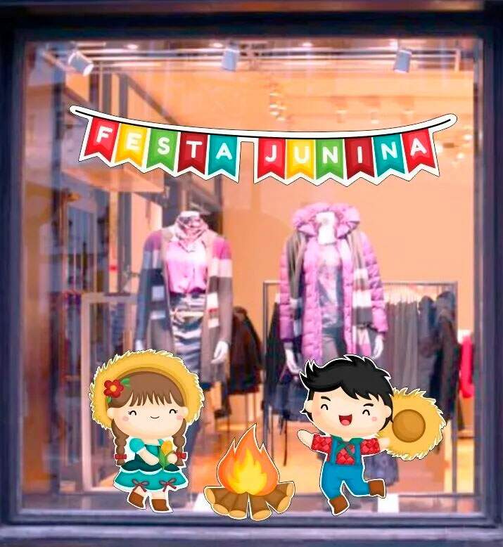 como decorar vitrine para festa junina