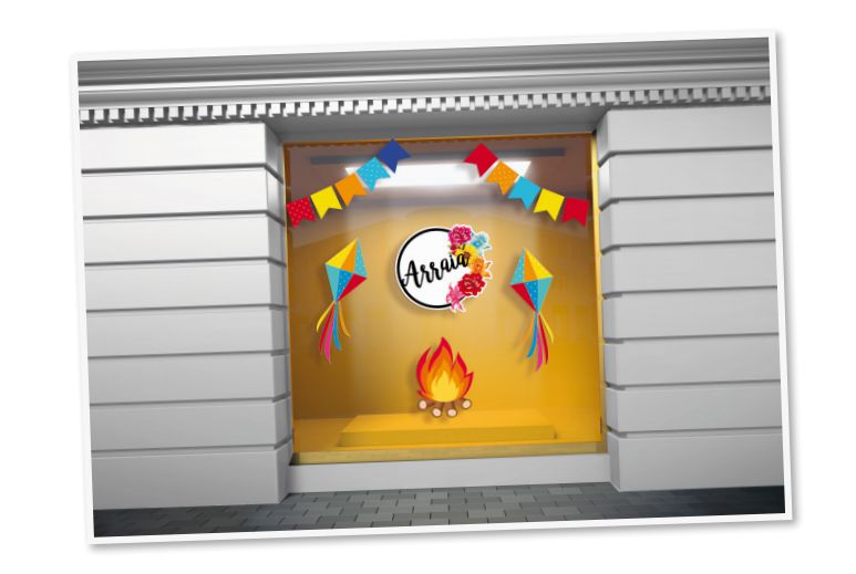 dicas decoração vitrine junina