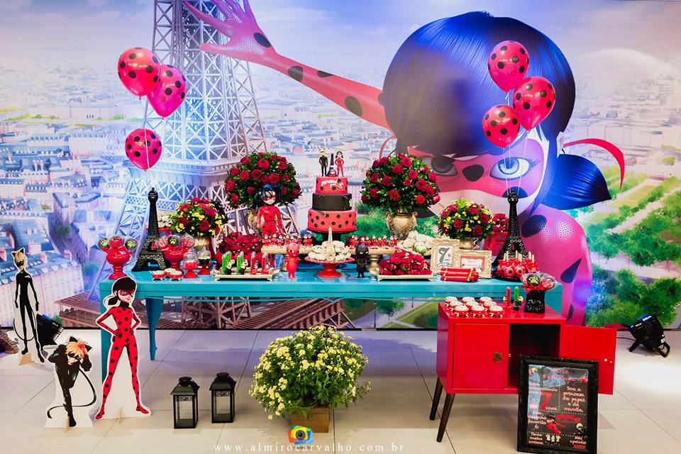decoração aniversário ladybug simples