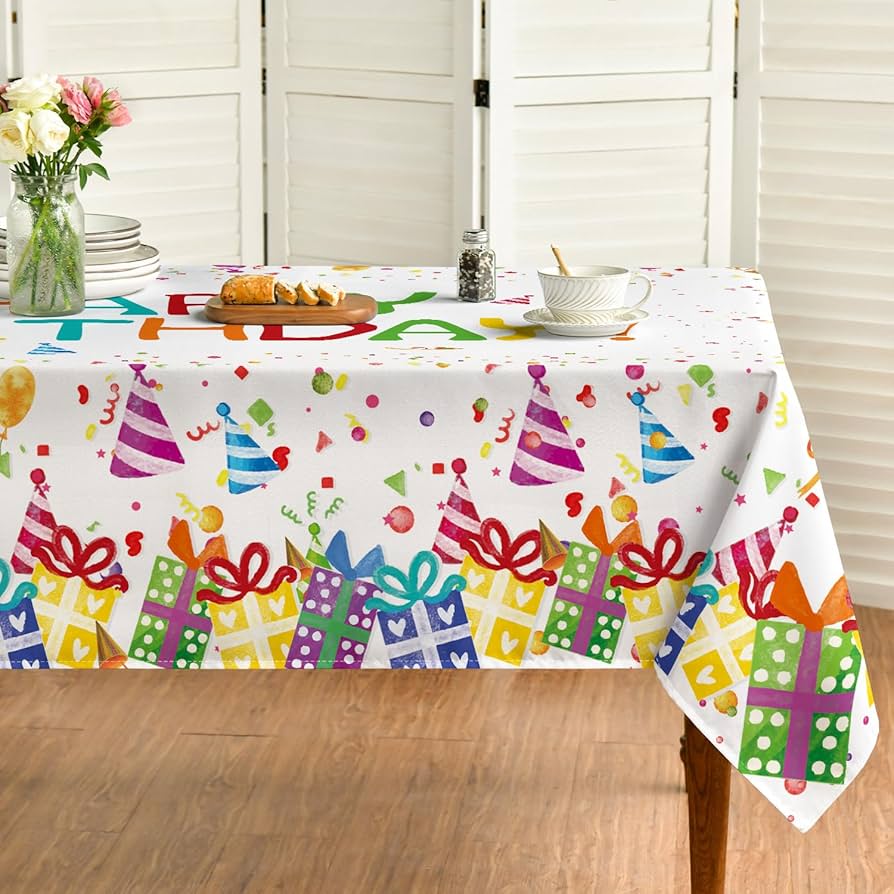 toalha de mesa lavável aniversário