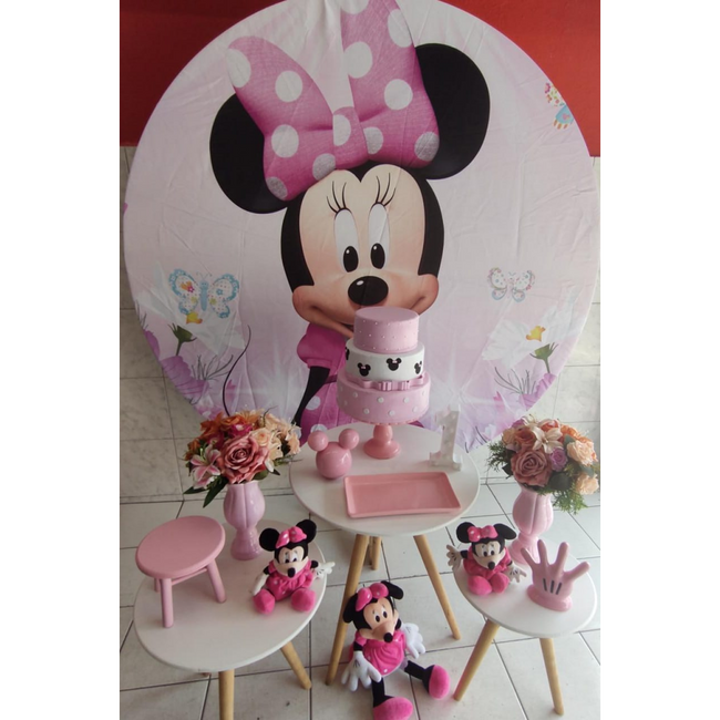 decoração minnie rosa 1 ano simples