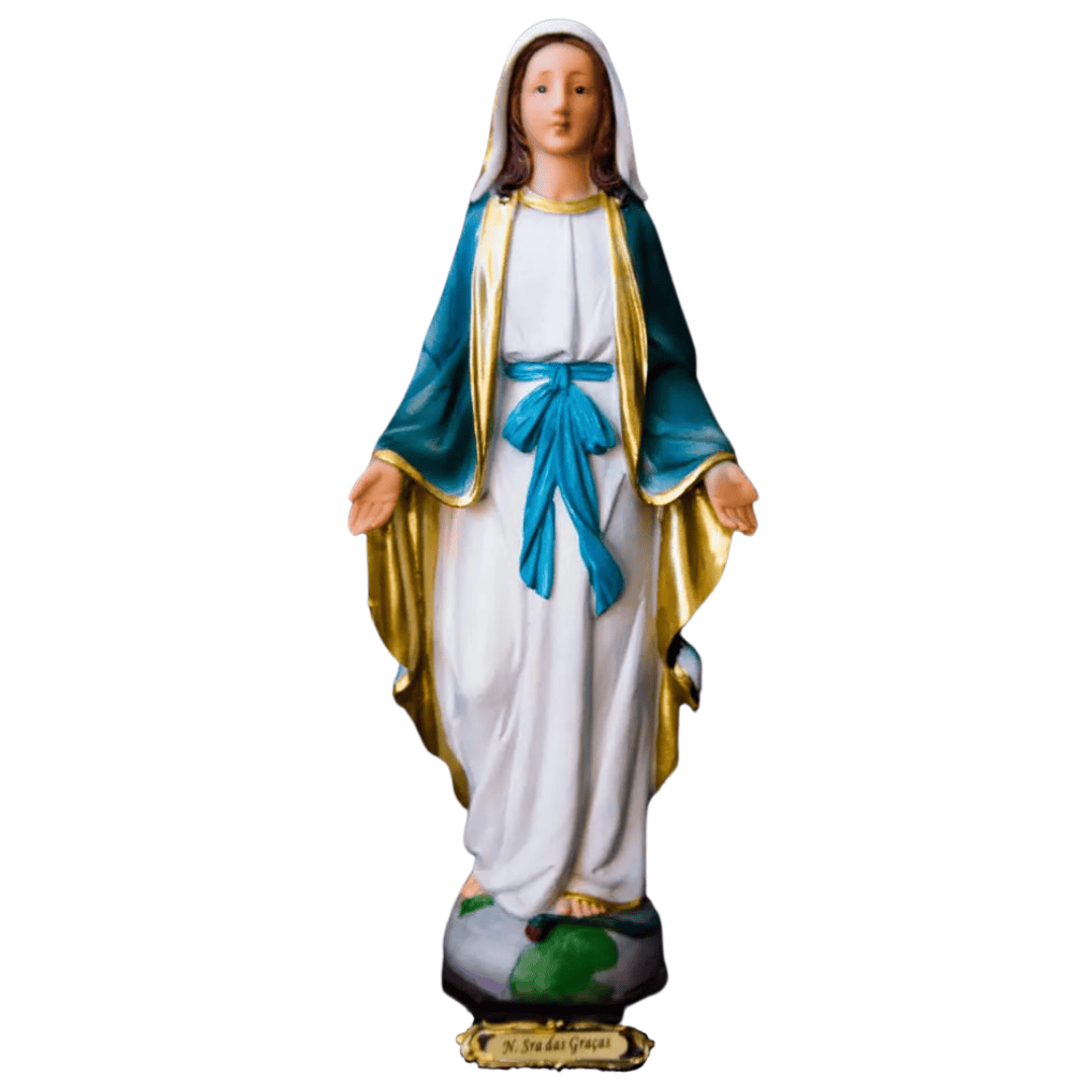 decoração Nossa Senhora das Graças para altar caseiro