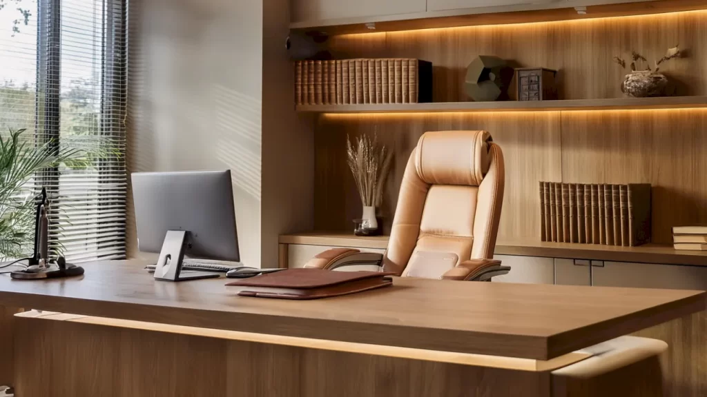 ideias para mesa de escritório rosa