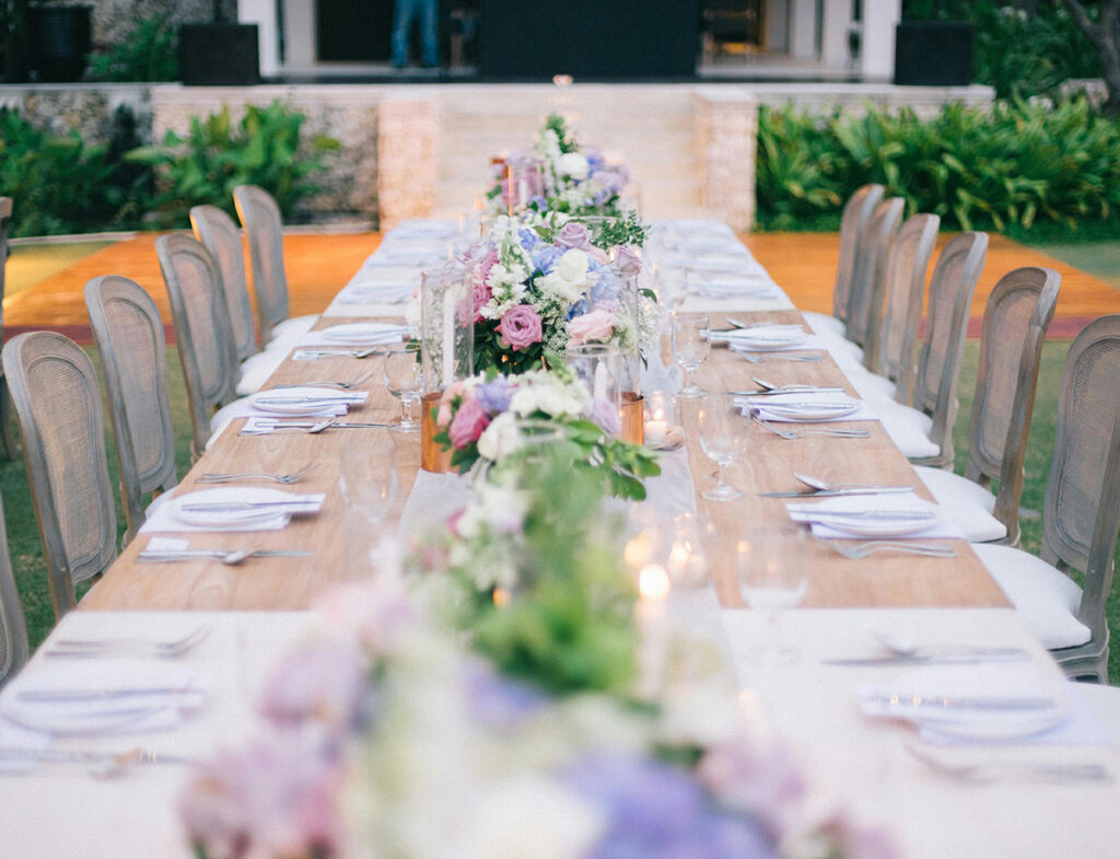 mise en place para convidados