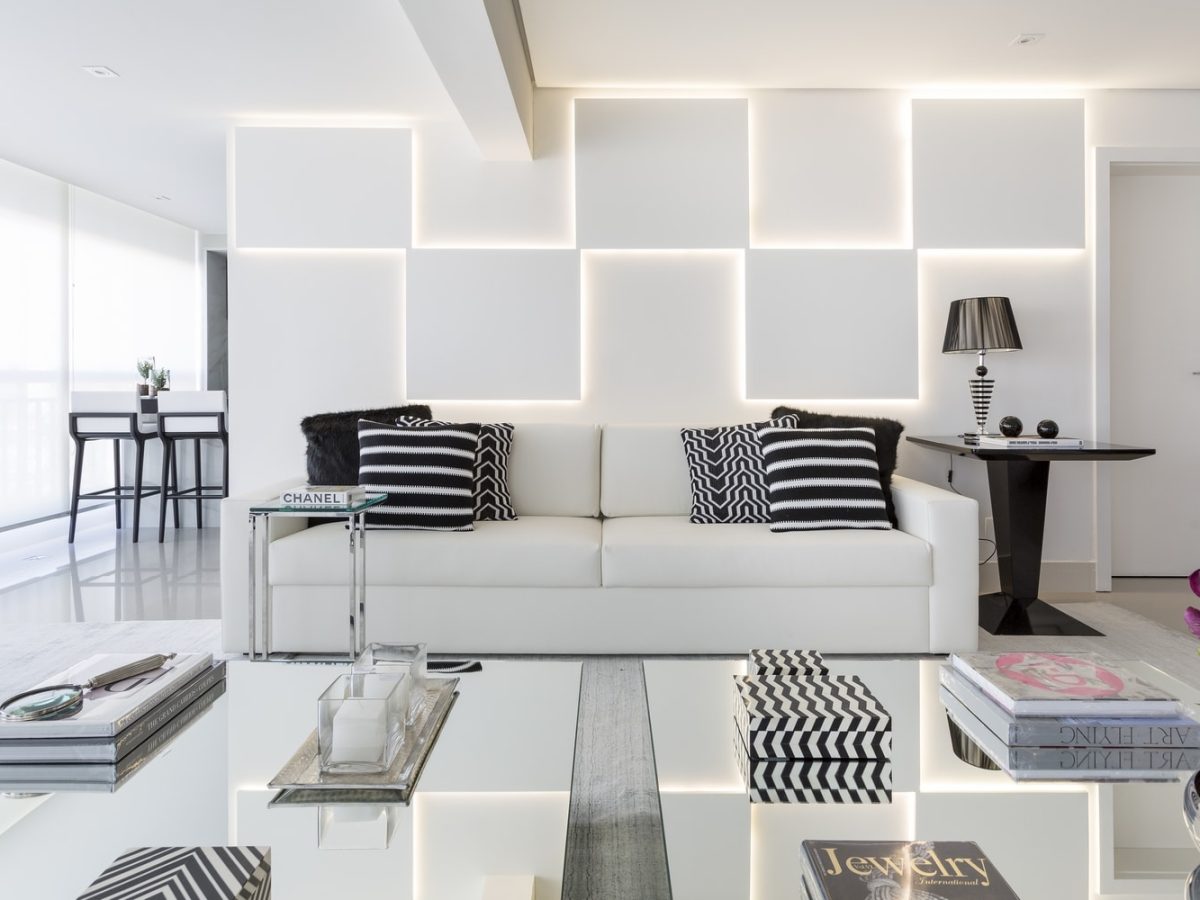 quarto preto e branco elegante