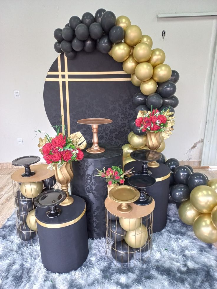 combinação preto dourado e branco decoração