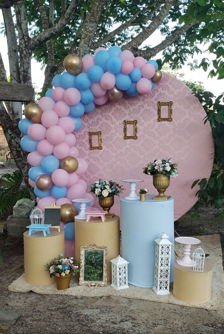 decoração chá revelação rosa e azul