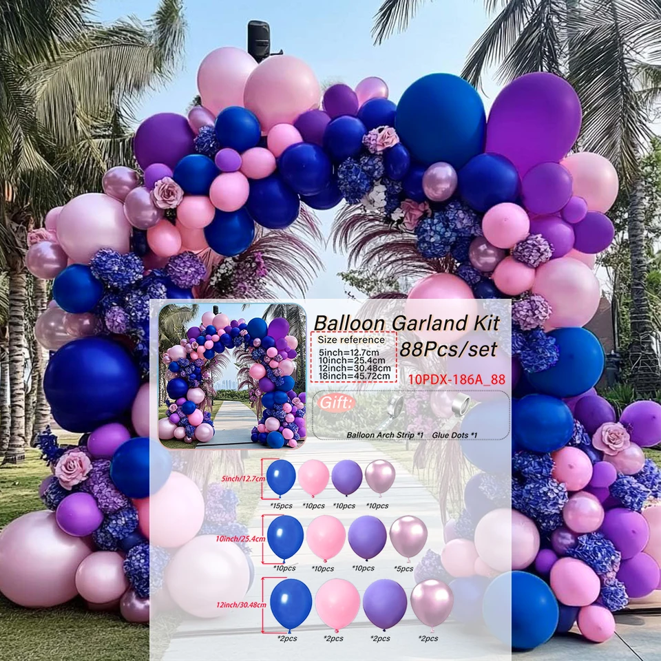 painel de festa rosa e azul
