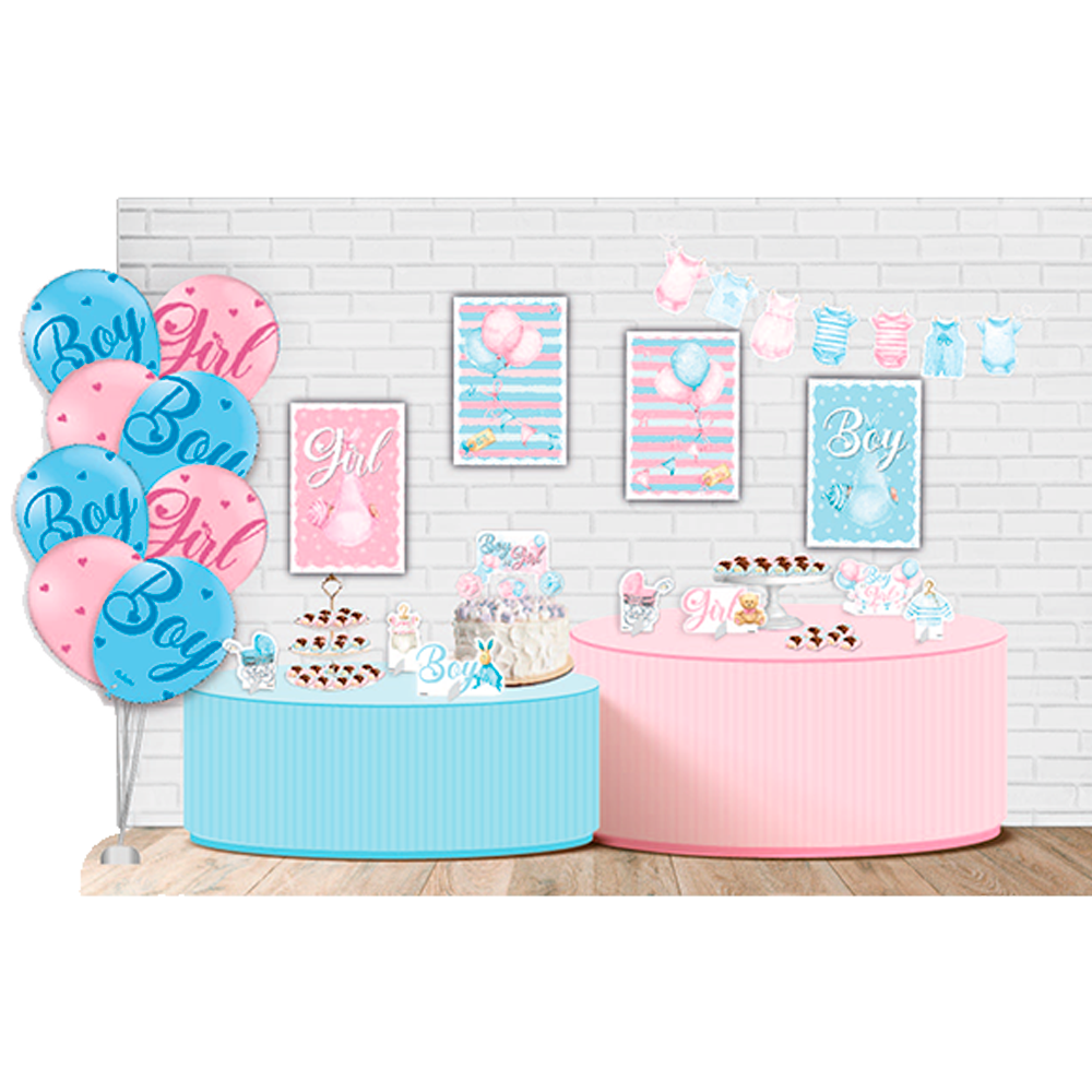 decoração de 1 ano rosa e azul