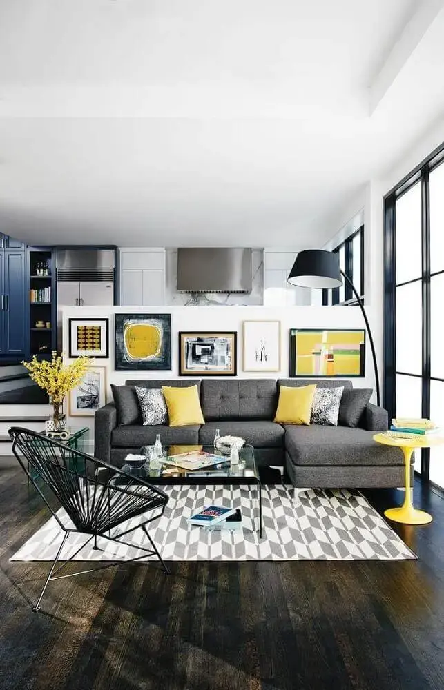 decoração sala cinza