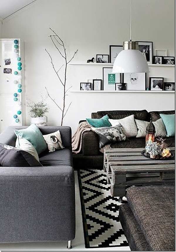 como decorar sala cinza