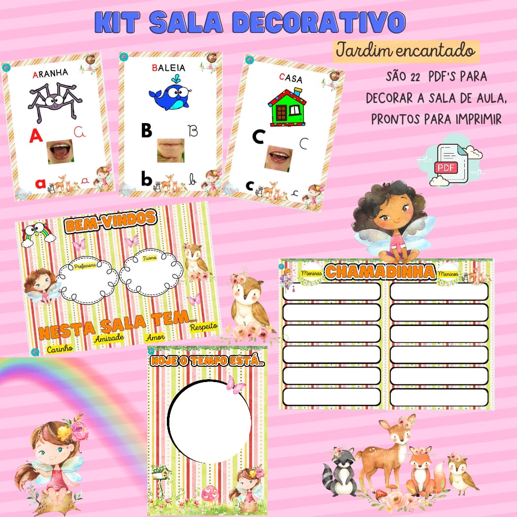 ambientação sala de aula natureza infantil