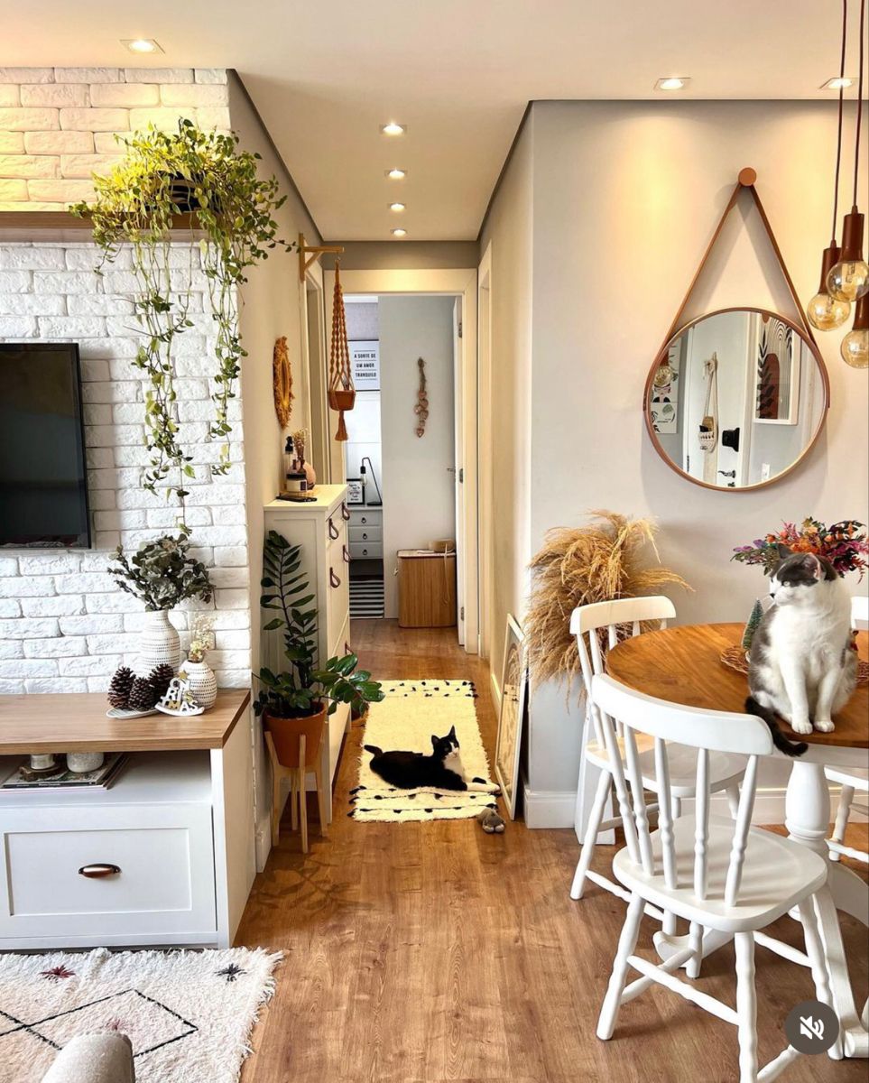 decoração boho chic sala pequena