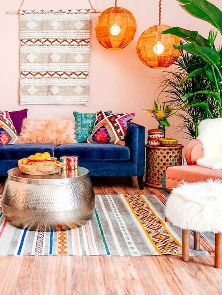 como decorar sala pequena estilo boho