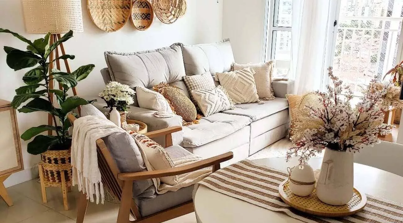 estilo boho para espaços reduzidos