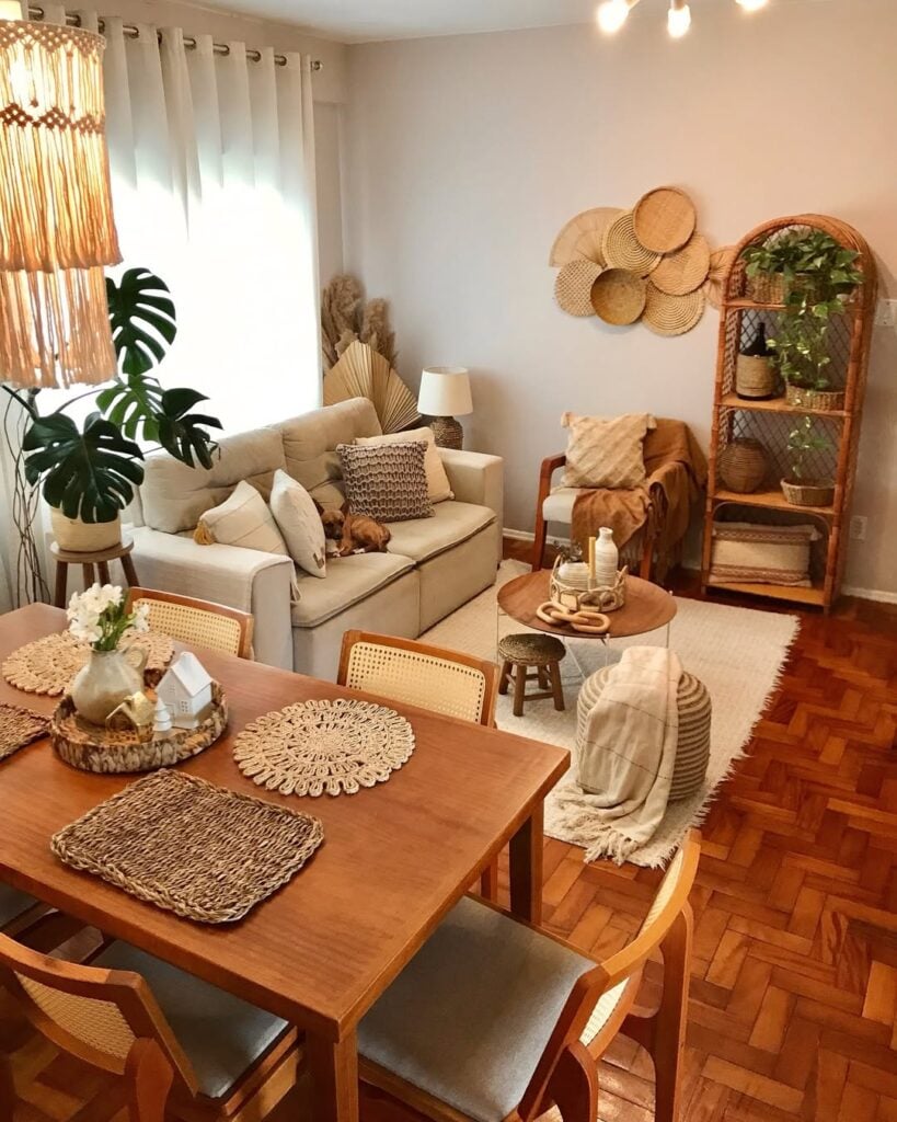 ideias sala boho pequena