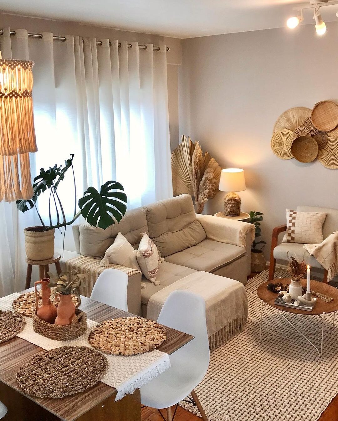 estilo boho para espaços reduzidos