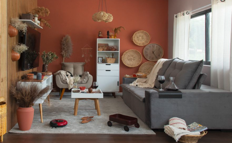 decoração boho chic sala pequena