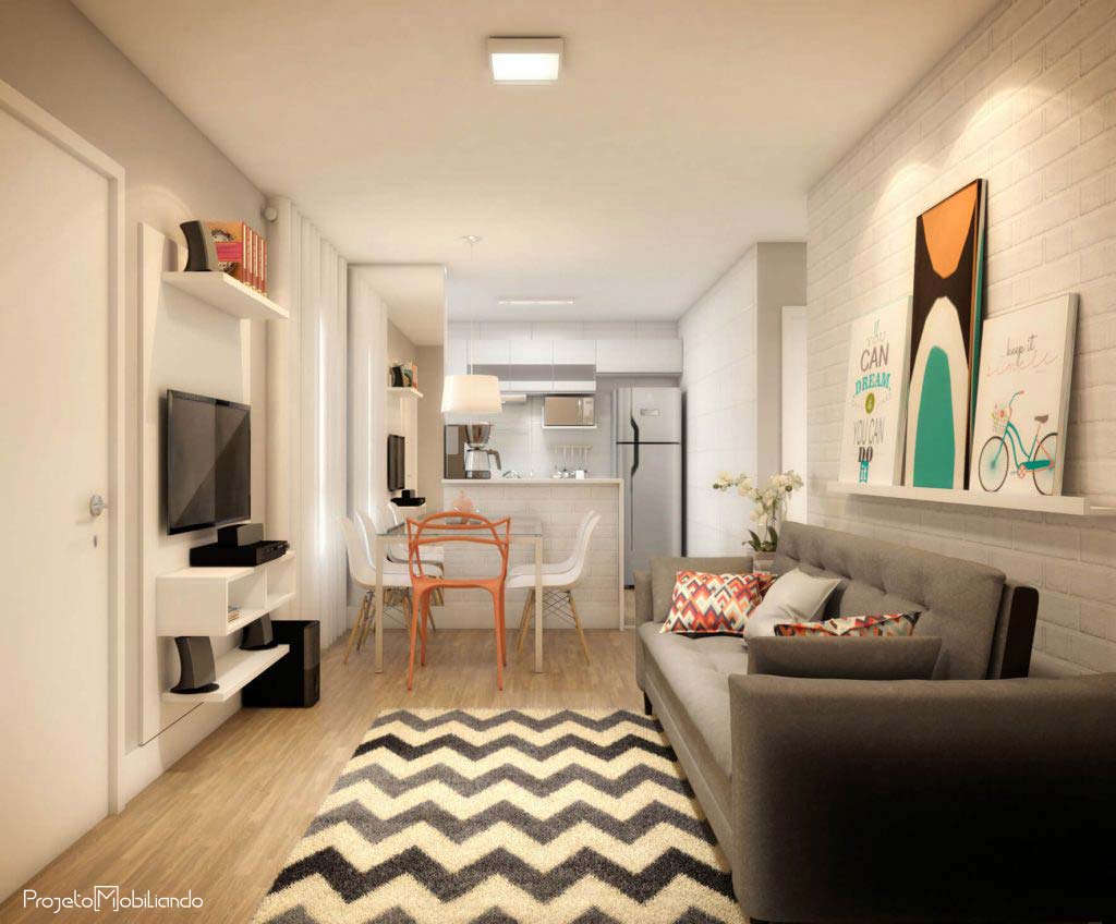sala de estar pequena apartamento